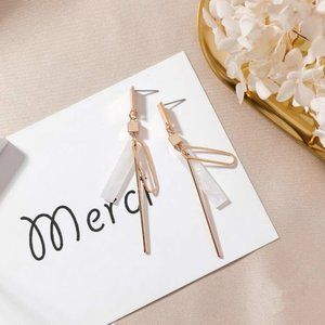 ✨NEW! ✨ Gold & White Dangle Charm Earrings!